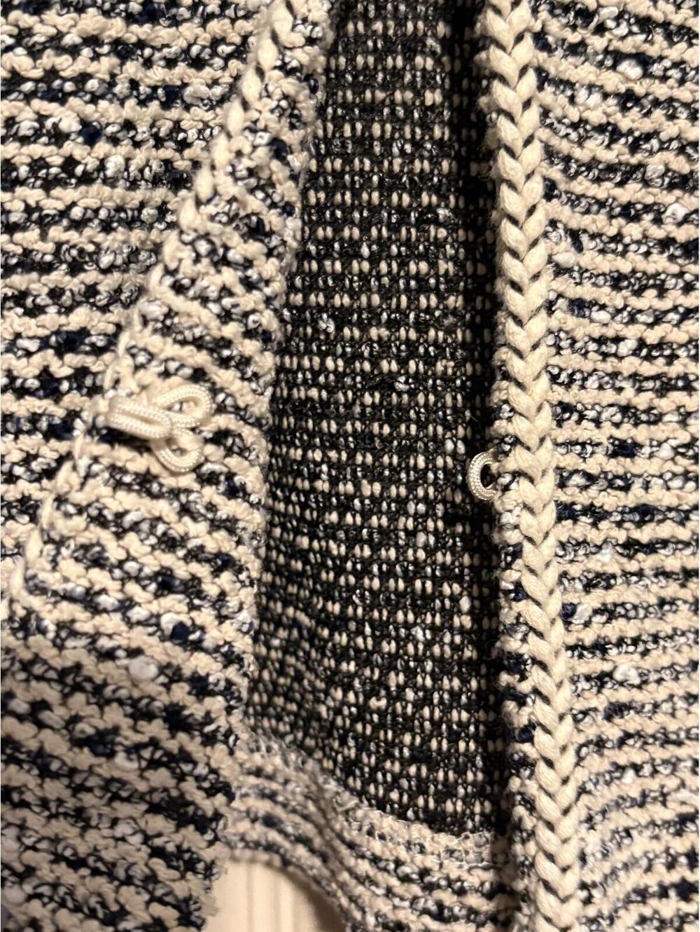 Max Studio Black & White Tweed Knit Blazer Jacket Quiet Luxury Office Chic - Picture 2 of 5